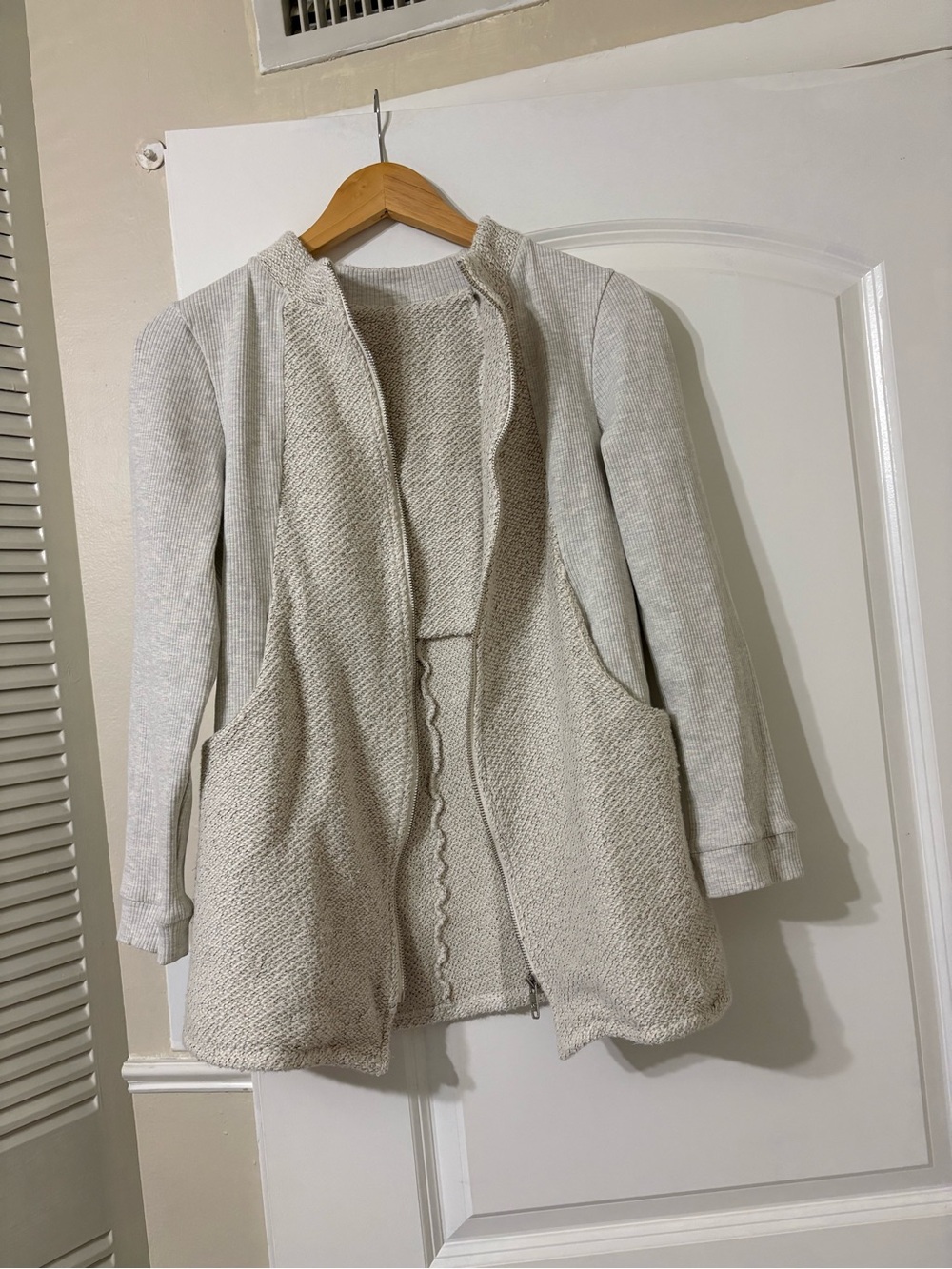 Lululemon Cream Knit Open-Front Sweater Cardigan